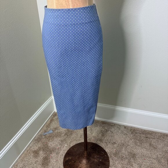 Blue Polka Dot Pencil Skirt – Classic Workwear - Picture 1 of 4